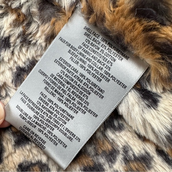 [ Levi’s ] Women’s Leopard Print Fur Lined Leather Jacket - Picture 7 of 16